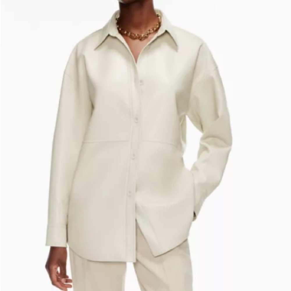 ARITZIA Babaton cream Pelli Vegan Leather jacket